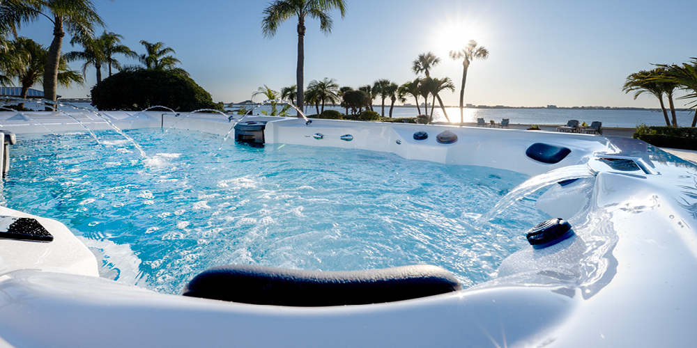 Waterfuncties van een zwemspa.