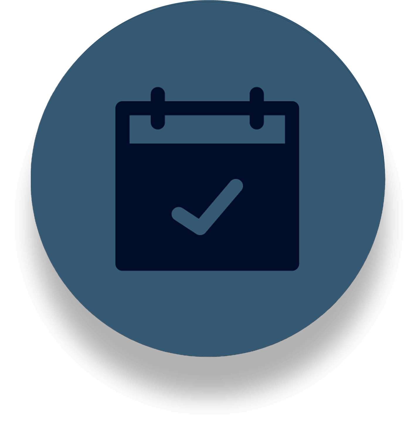 Kalenderpictogram met een vinkje op een pagina.